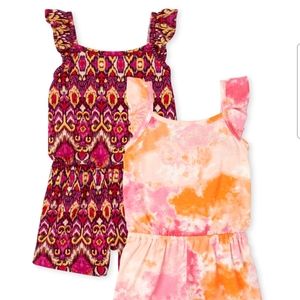 2T-Toddler Girls Print Romper 2 pack